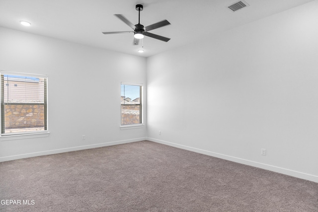 3792 Surmise St, El Paso, TX 79938 - empty room featuring carpet flooring, baseboards, a ceiling fan, and recessed lighting