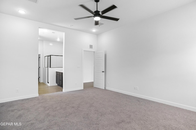 3792 Surmise St, El Paso, TX 79938 - unfurnished bedroom with carpet, baseboards, ensuite bathroom, and recessed lighting