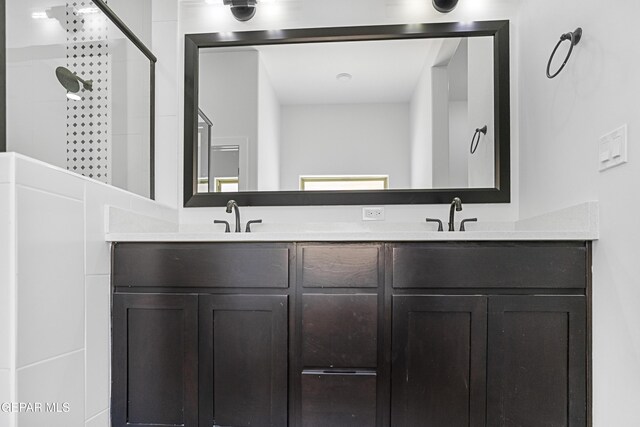 3792 Surmise St, El Paso, TX 79938 - full bath with double vanity and tiled shower