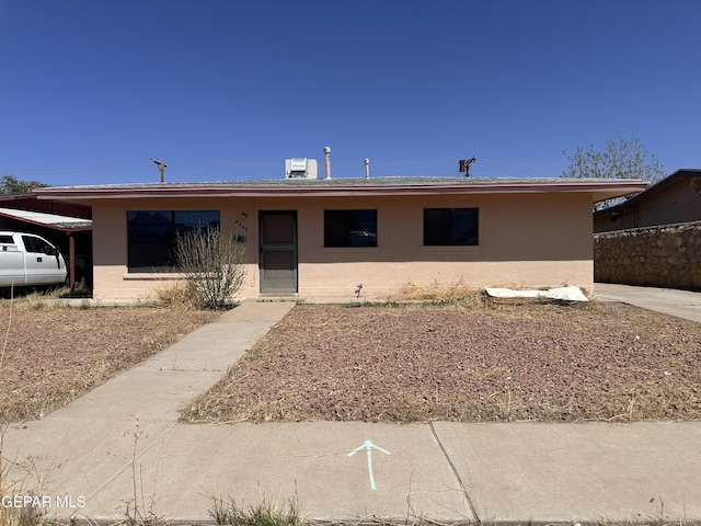 view of single story home