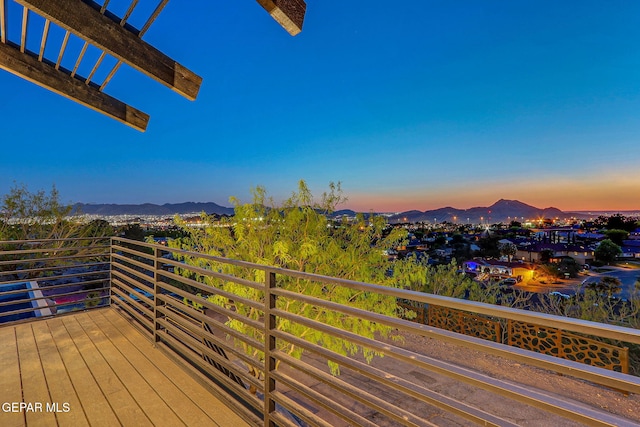 4108 Metetuye Ln, El Paso, TX 79902 - wooden terrace with a mountain view