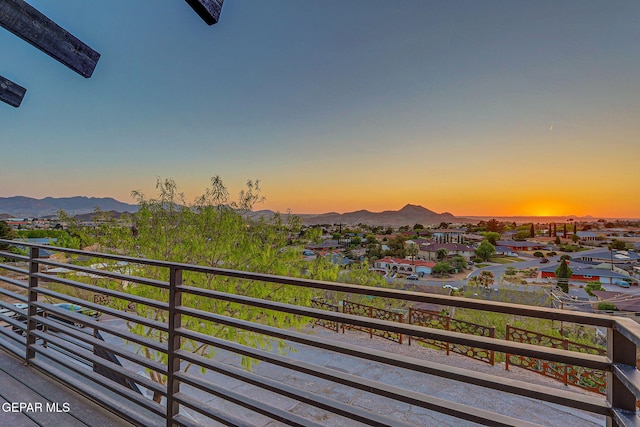 4108 Metetuye Ln, El Paso, TX 79902 - balcony at dusk with a mountain view and a residential view