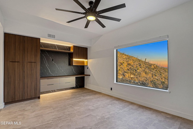 4108 Metetuye Ln, El Paso, TX 79902 - unfurnished bedroom with ceiling fan, baseboards, and visible vents