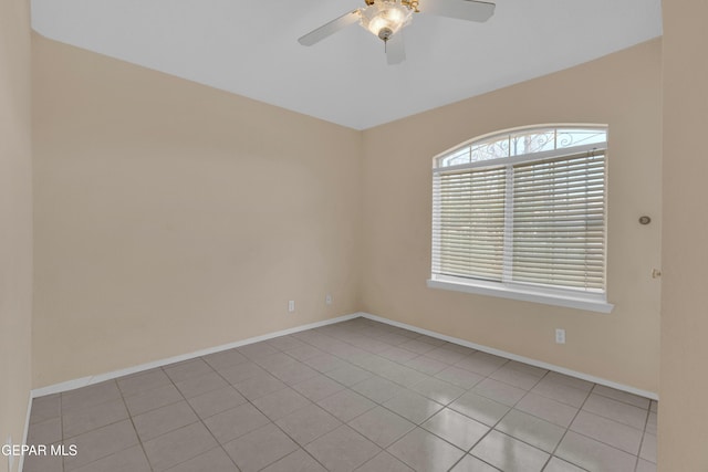 7341 Desierto Rojo Ct, El Paso, TX 79912 - unfurnished room with baseboards, ceiling fan, and light tile patterned floors