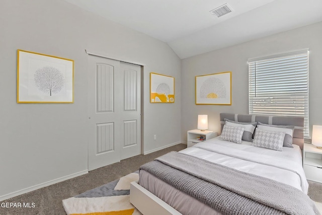 1205 Night Sky St, Horizon City, TX 79928 - bedroom with carpet floors, lofted ceiling, visible vents, and baseboards
