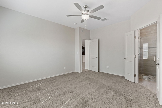 1205 Night Sky St, Horizon City, TX 79928 - unfurnished bedroom featuring carpet floors, a ceiling fan, visible vents, and baseboards