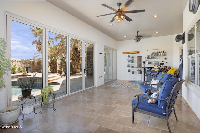 sunroom / solarium with french doors