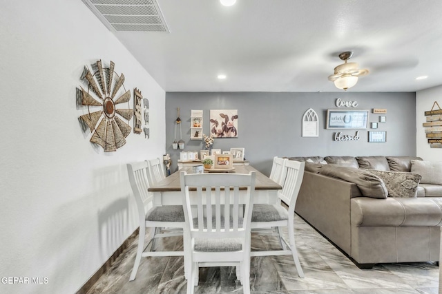 9966 Morocco Cir, El Paso, TX 79927 - dining space with visible vents and recessed lighting