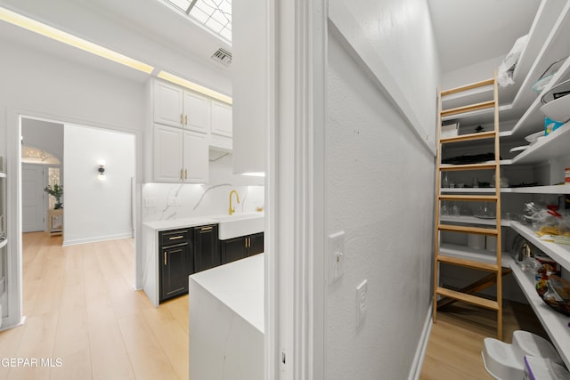 storage room with a sink and visible vents