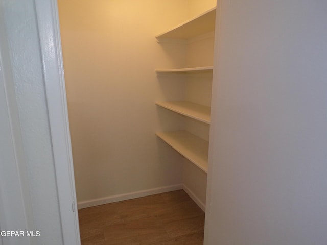 spacious closet with wood finished floors