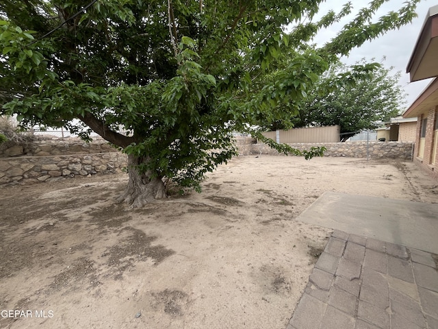 view of yard with fence and a patio area