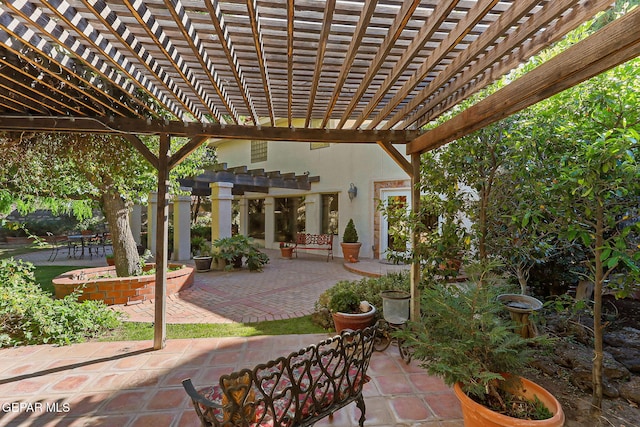 view of patio / terrace with a pergola