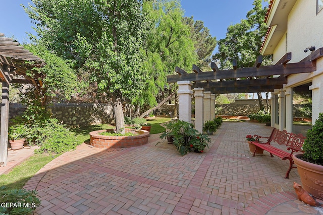 view of patio / terrace with a pergola