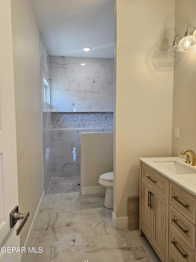 474 Sylvia Ct, Socorro, TX 79927 - full bath featuring marble finish floors, a walk in shower, and vanity