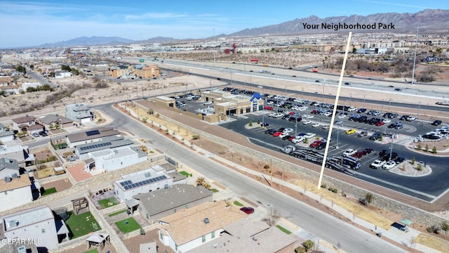 bird's eye view featuring a mountain view