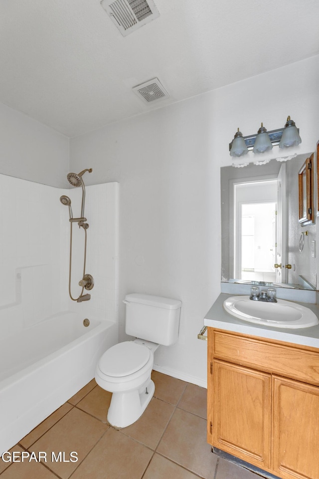 2352 Tierra Blanda Dr, El Paso, TX 79938 - bathroom with visible vents, tile patterned flooring, vanity, and toilet