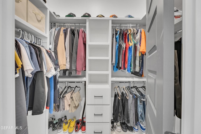 view of walk in closet