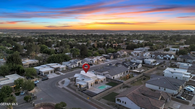 bird's eye view featuring a residential view