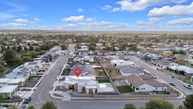 bird's eye view with a residential view