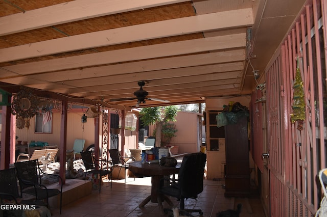632 Mauer Rd, El Paso, TX 79915 - view of patio featuring outdoor dining space and a ceiling fan