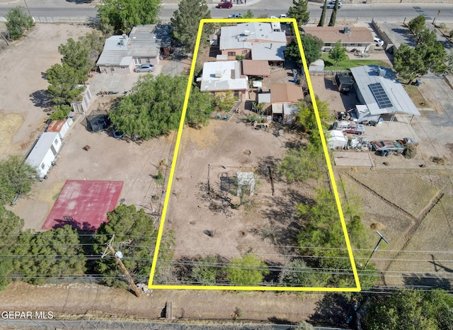632 Mauer Rd, El Paso, TX 79915 - aerial view of property and surrounding area with property parcel outlined