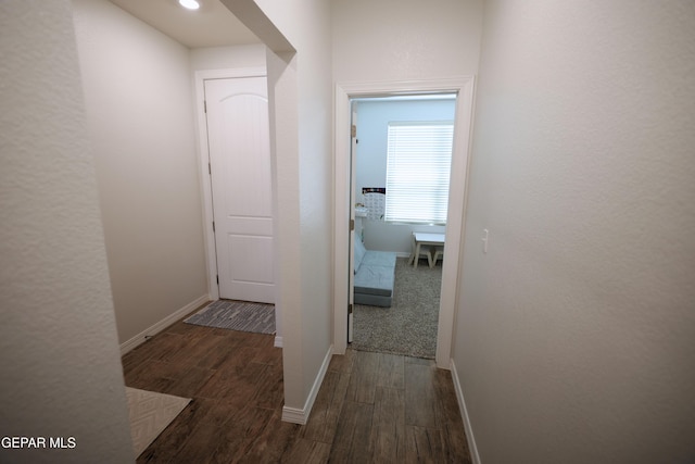 1628 Sam Dominguez, El Paso, TX 79928 - hallway featuring recessed lighting, wood finished floors, and baseboards
