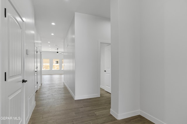 3780 Surmise St, El Paso, TX 79938 - corridor with recessed lighting, wood finished floors, and baseboards