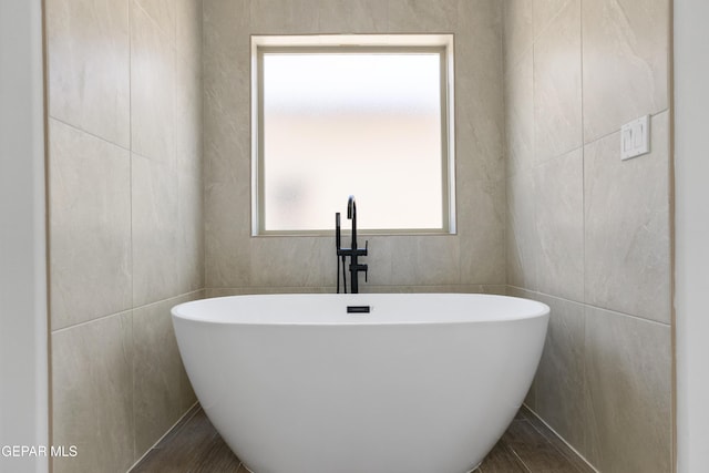 3780 Surmise St, El Paso, TX 79938 - full bath with a soaking tub and tile walls