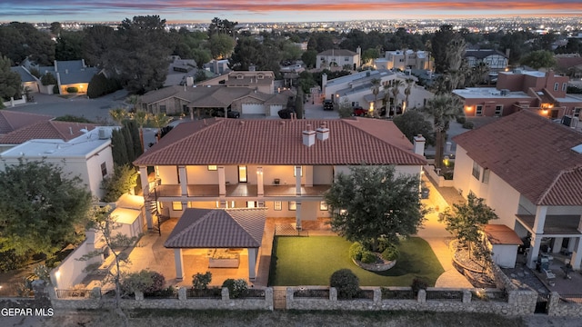 drone / aerial view with a residential view
