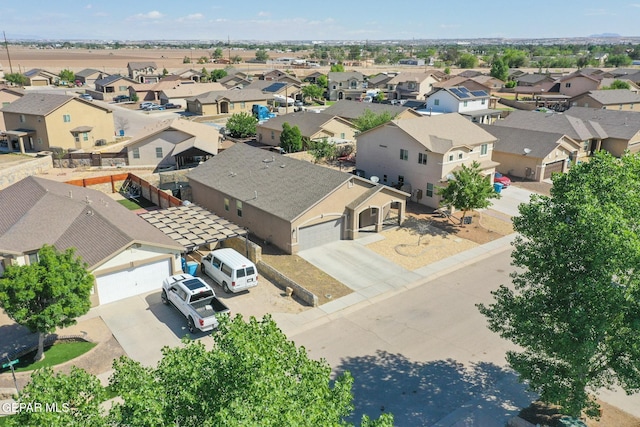 bird's eye view with a residential view