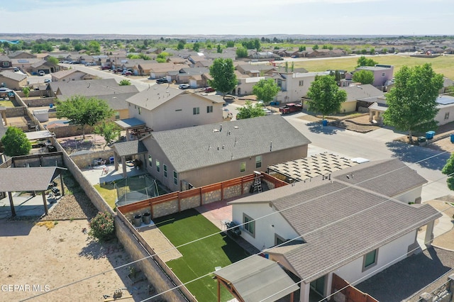 aerial view with a residential view