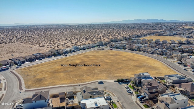 aerial view with a residential view and a mountain view