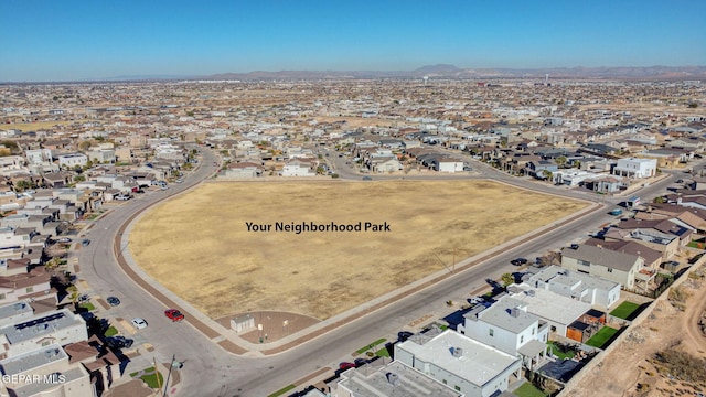 aerial view with a residential view and a mountain view