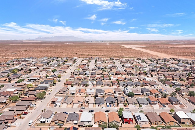 birds eye view of property featuring a residential view and a mountain view