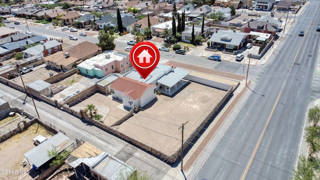 aerial view with a residential view