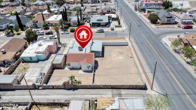aerial view with a residential view