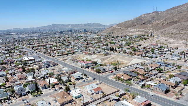 bird's eye view with a mountain view and a residential view