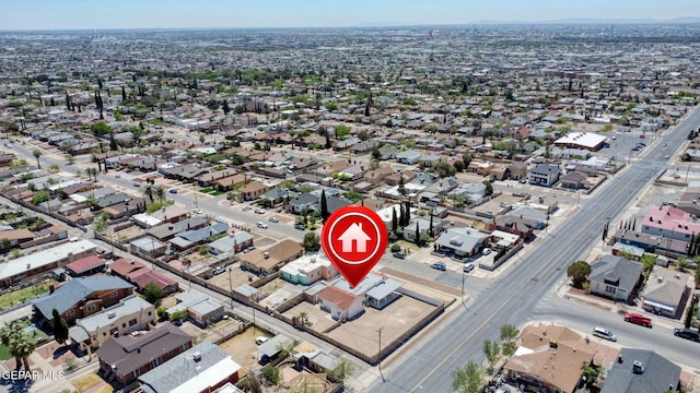 bird's eye view with a residential view