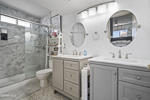 11400 Pifas Nevarez Pl, El Paso, TX 79934 - full bath with toilet, a marble finish shower, and a sink