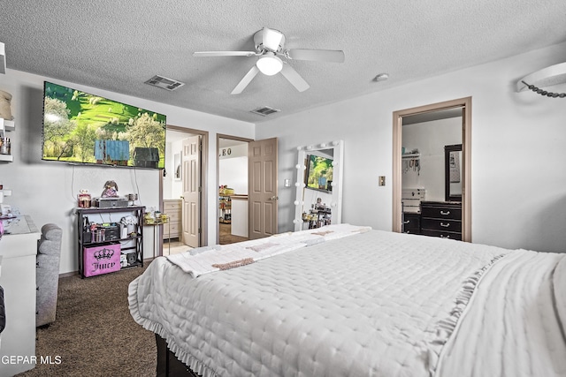 11400 Pifas Nevarez Pl, El Paso, TX 79934 - carpeted bedroom with a textured ceiling and visible vents