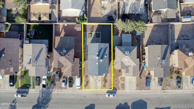 aerial view with a residential view