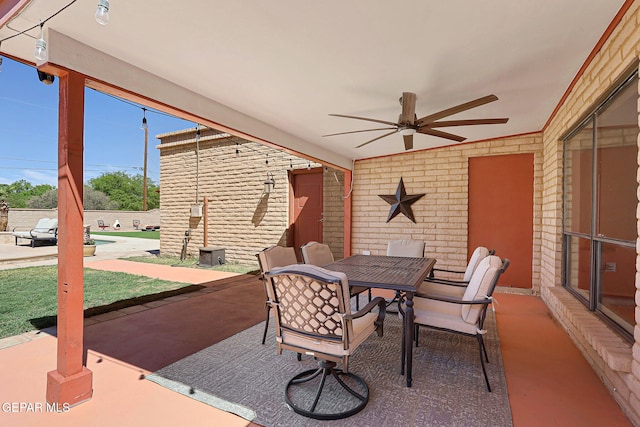 5673 Upper Valley Rd, El Paso, TX 79932 - view of patio with outdoor dining space and a ceiling fan