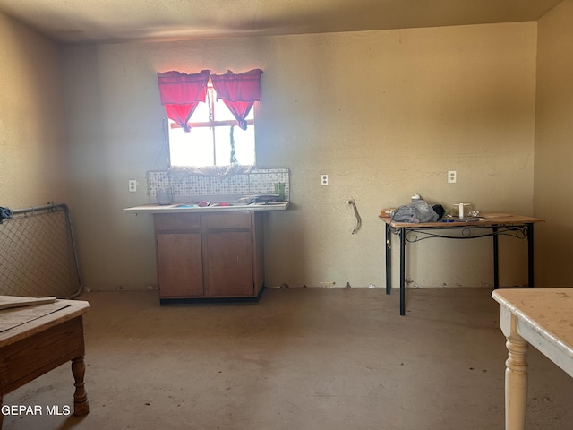 15551 Lowell Rd, Clint, TX 79836 - dining space featuring unfinished concrete floors