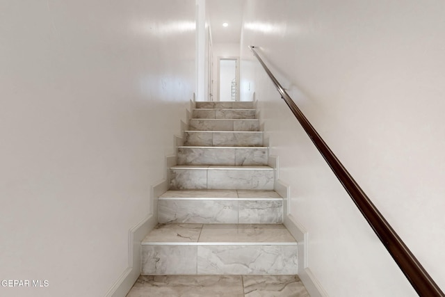 337 Vin Almoradi Ct, El Paso, TX 79912 - staircase with marble finish floor and baseboards
