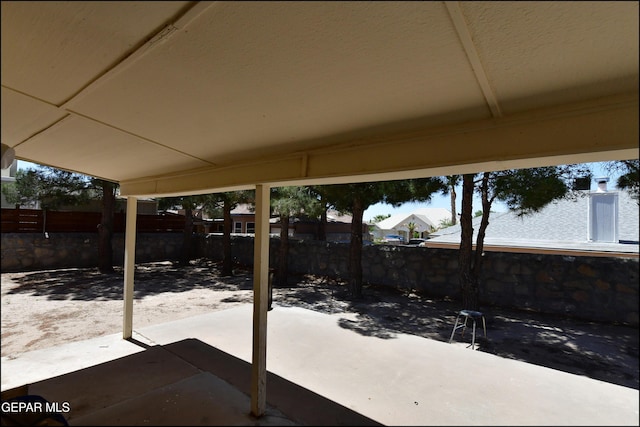 view of patio with a fenced backyard