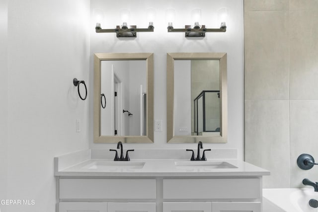 full bath with double vanity