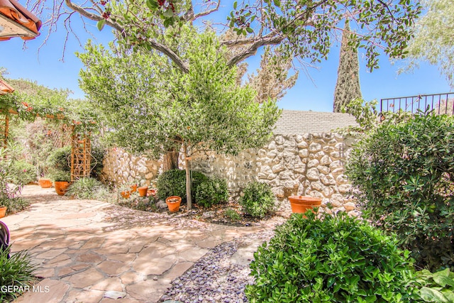 6041 Torrey Pines Dr, El Paso, TX 79912 - view of yard featuring a patio and fence