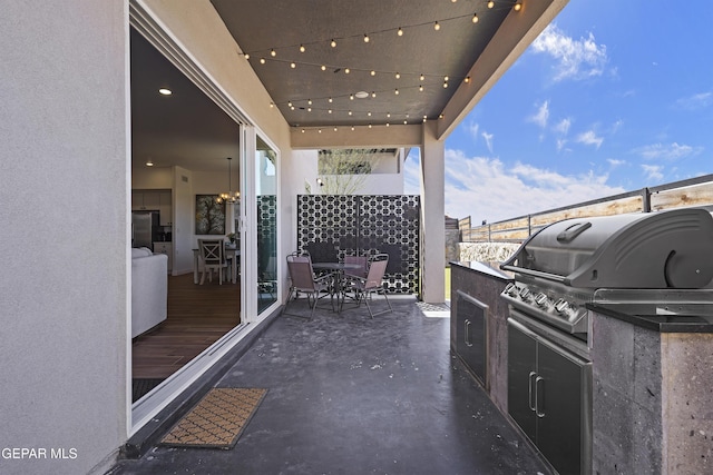 view of patio with grilling area