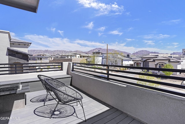 exterior space featuring a residential view and a mountain view
