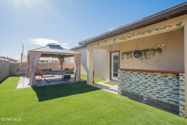12244 Desert Snow Ct, El Paso, TX 79938 - view of yard with a patio, a gazebo, and a fenced backyard